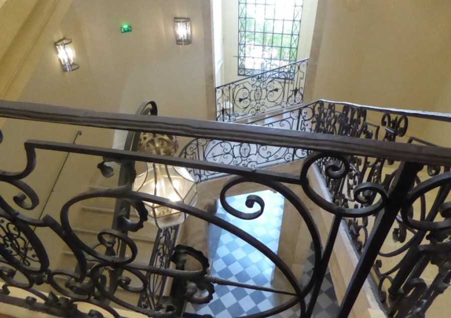 Gorgeous wrought iron staircase at Caumont Art Center, Aix