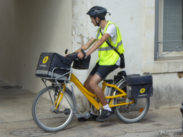 yellow mail by bike